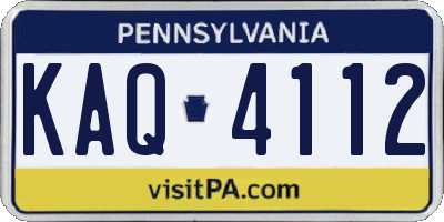 PA license plate KAQ4112