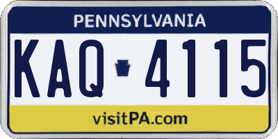 PA license plate KAQ4115