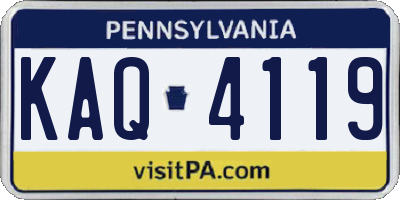 PA license plate KAQ4119