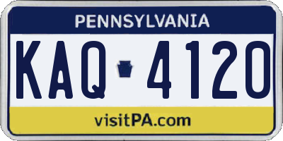 PA license plate KAQ4120