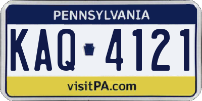 PA license plate KAQ4121