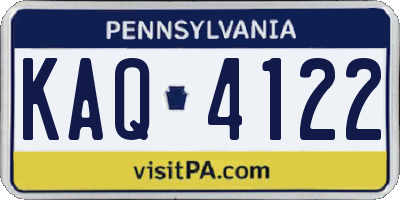 PA license plate KAQ4122