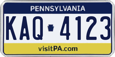 PA license plate KAQ4123