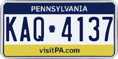 PA license plate KAQ4137