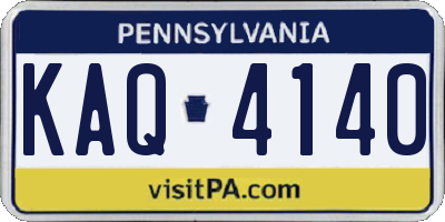 PA license plate KAQ4140