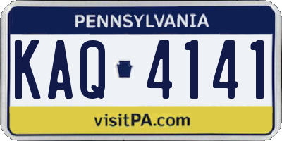 PA license plate KAQ4141