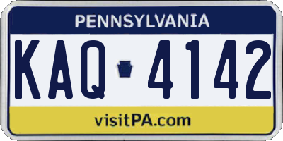 PA license plate KAQ4142