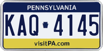 PA license plate KAQ4145