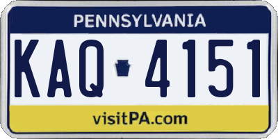 PA license plate KAQ4151
