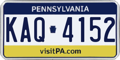 PA license plate KAQ4152