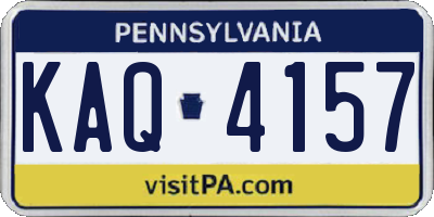 PA license plate KAQ4157