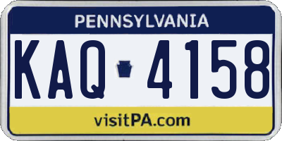 PA license plate KAQ4158