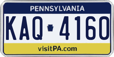 PA license plate KAQ4160