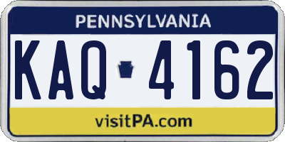 PA license plate KAQ4162