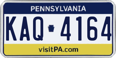 PA license plate KAQ4164