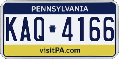 PA license plate KAQ4166