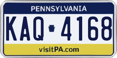 PA license plate KAQ4168