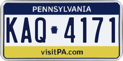 PA license plate KAQ4171