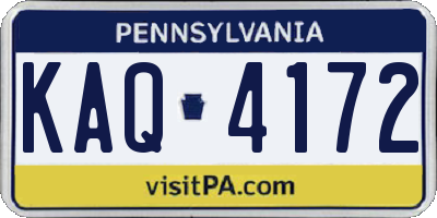PA license plate KAQ4172