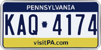 PA license plate KAQ4174
