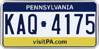 PA license plate KAQ4175