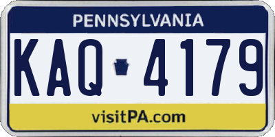 PA license plate KAQ4179