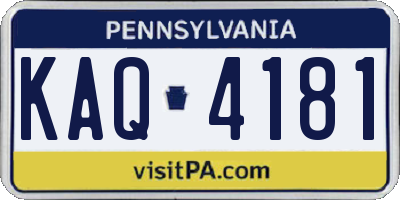 PA license plate KAQ4181