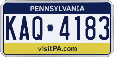 PA license plate KAQ4183