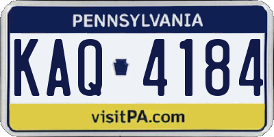 PA license plate KAQ4184