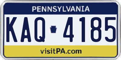 PA license plate KAQ4185