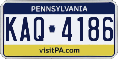 PA license plate KAQ4186