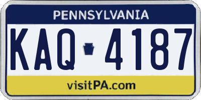 PA license plate KAQ4187