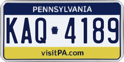 PA license plate KAQ4189