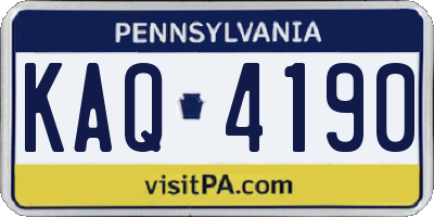 PA license plate KAQ4190