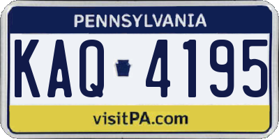PA license plate KAQ4195