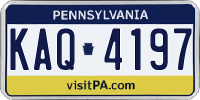 PA license plate KAQ4197