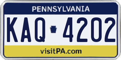 PA license plate KAQ4202