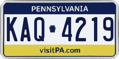 PA license plate KAQ4219