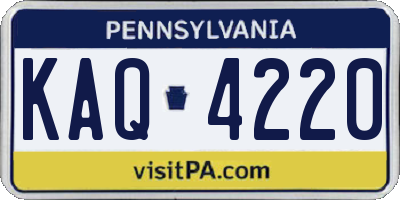 PA license plate KAQ4220