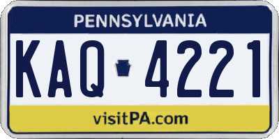 PA license plate KAQ4221