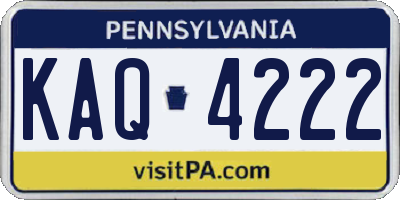 PA license plate KAQ4222