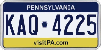 PA license plate KAQ4225