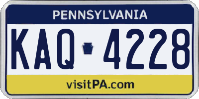 PA license plate KAQ4228