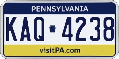 PA license plate KAQ4238