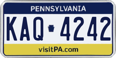 PA license plate KAQ4242