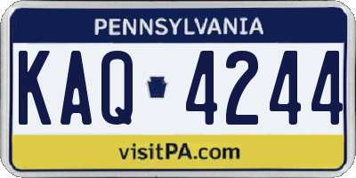 PA license plate KAQ4244