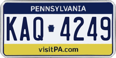 PA license plate KAQ4249