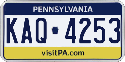 PA license plate KAQ4253