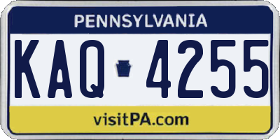 PA license plate KAQ4255