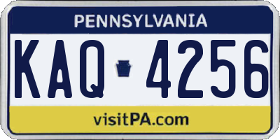 PA license plate KAQ4256